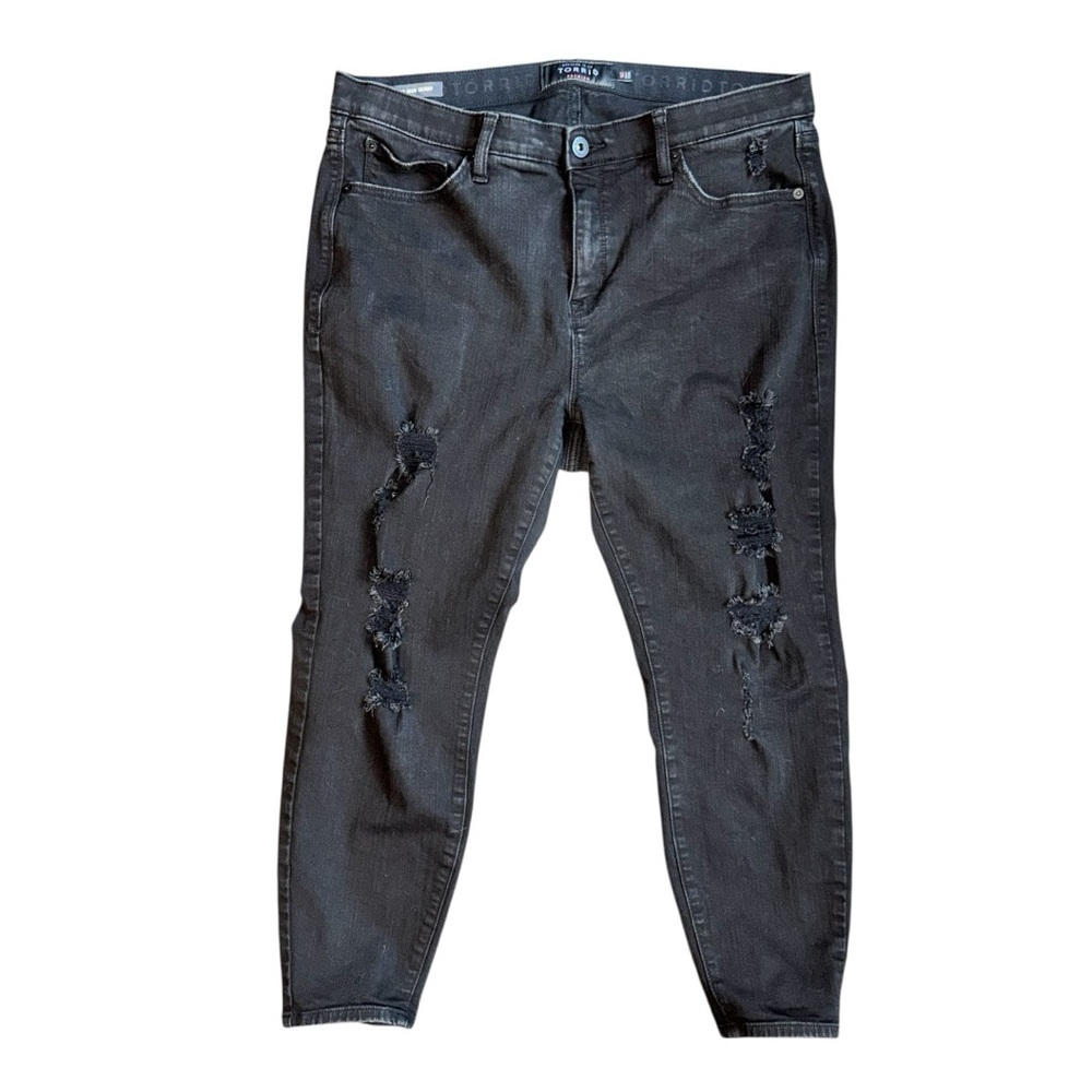 torrid Black Ripped High-Rise Skinny Jeans